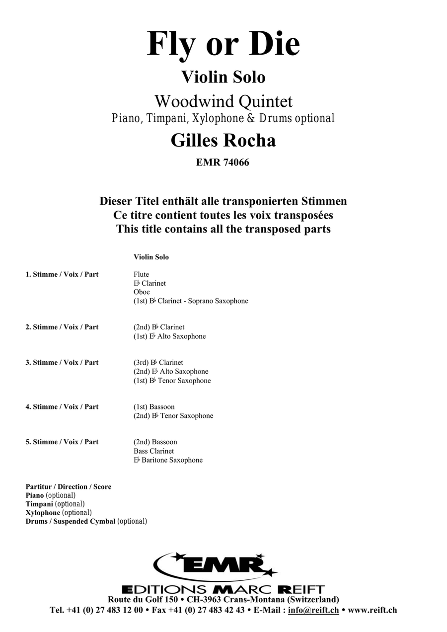 Fly or Die Fly or Die Woodwind Quintet scores gallery preview page 2