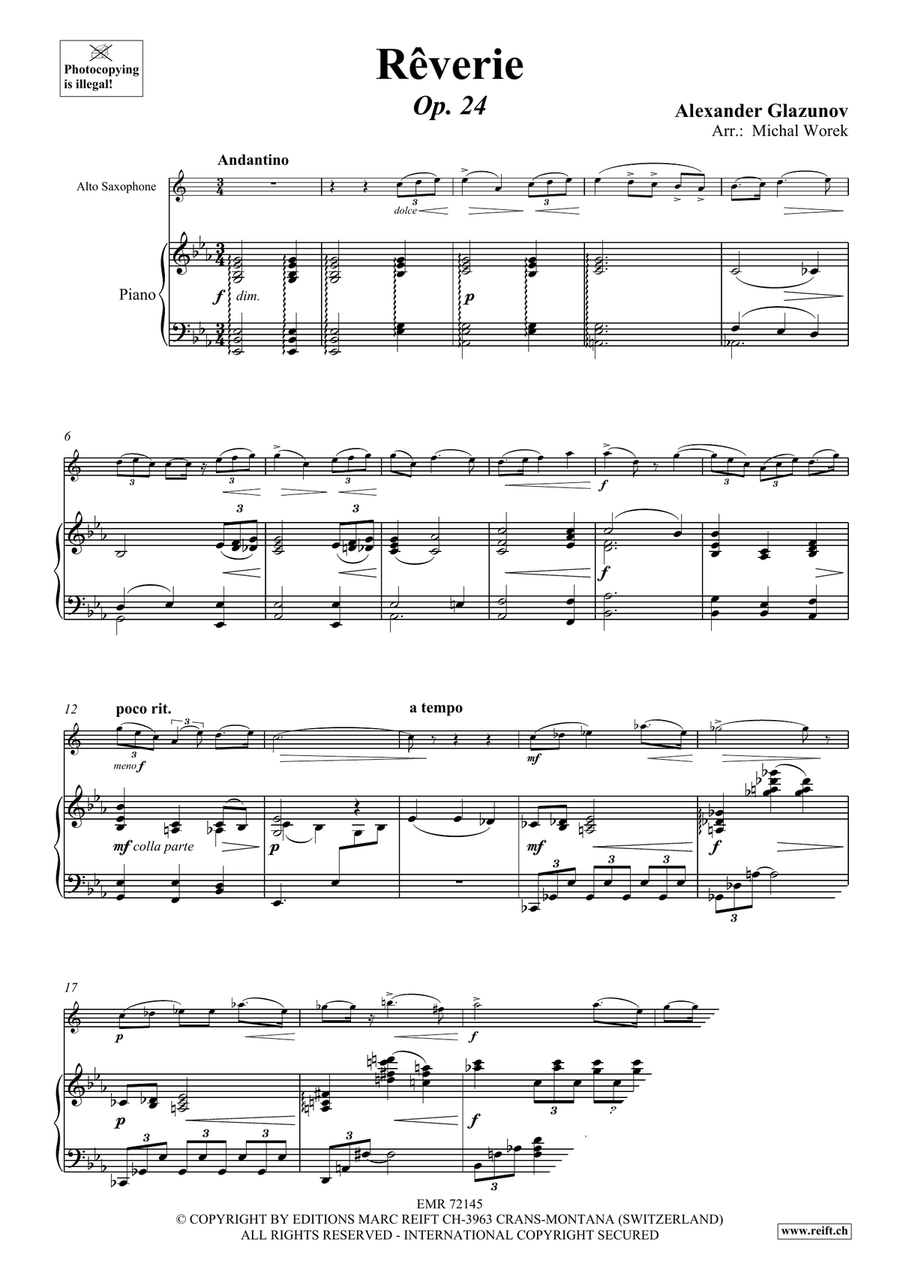 Rêverie Rêverie Alto Saxophone scores gallery preview page 3