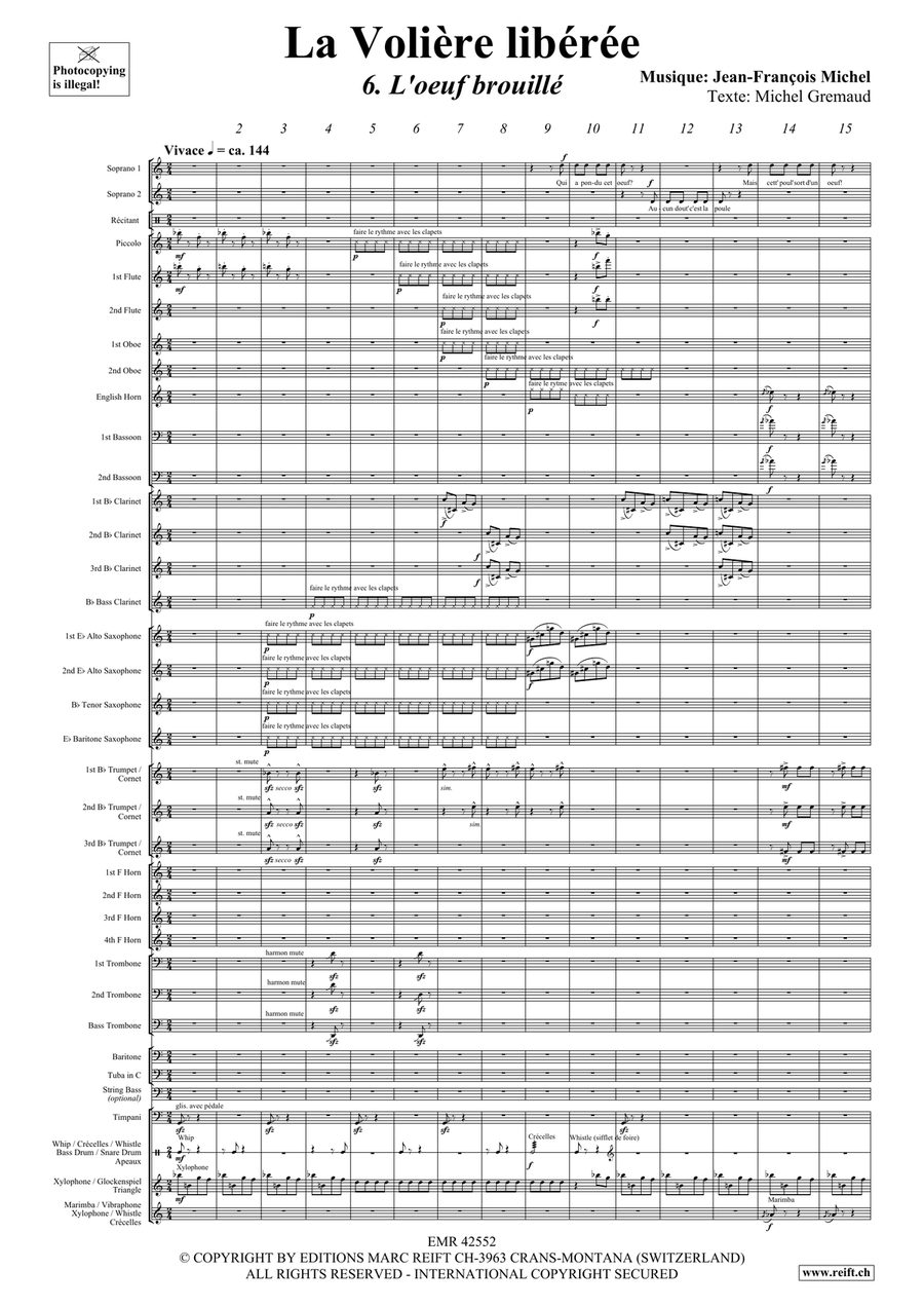 La Volière libérée 6. L'oeuf brouillé Concert Band scores gallery preview page 4