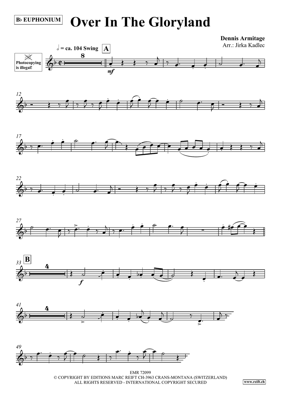 Over In The Gloryland Over In The Gloryland Euphonium scores gallery preview page 4