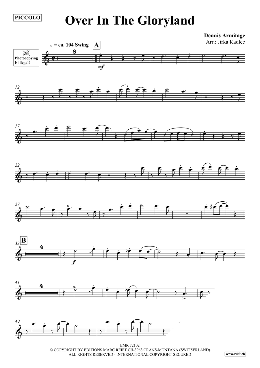 Over In The Gloryland Over In The Gloryland Piccolo scores gallery preview page 4