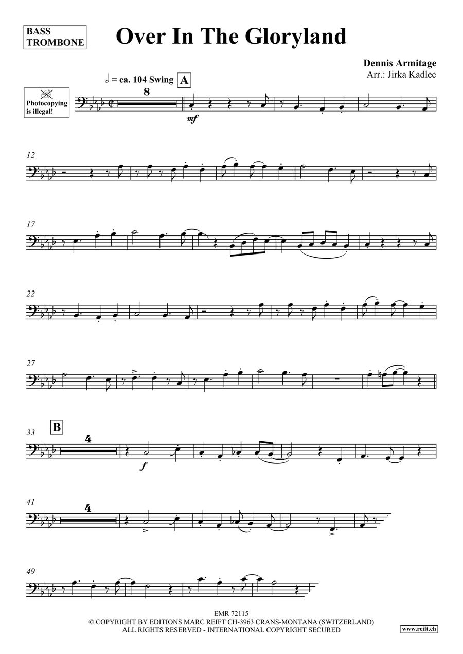 Over In The Gloryland Over In The Gloryland Bass Trombone scores gallery preview page 4