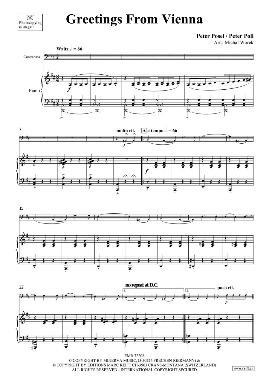 Greetings From Vienna Greetings From Vienna Double Bass scores gallery preview page 4