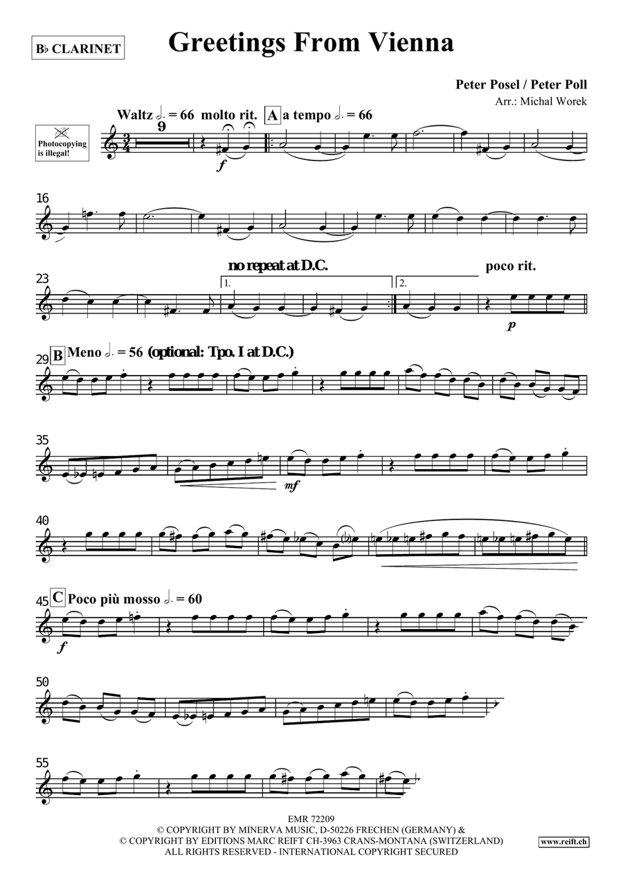 Greetings From Vienna Greetings From Vienna Clarinet Solo scores gallery preview page 3