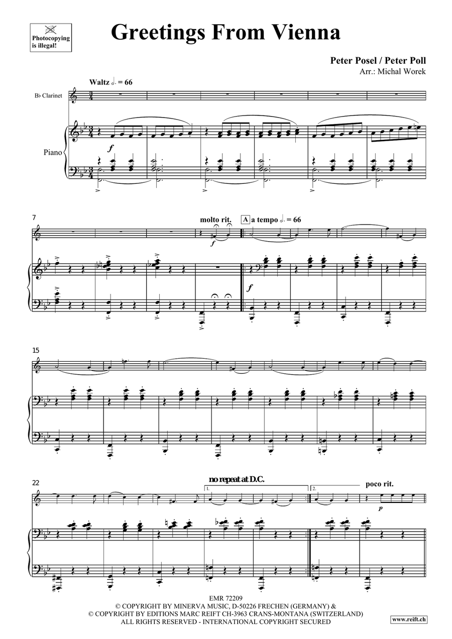 Greetings From Vienna Greetings From Vienna Clarinet Solo scores gallery preview page 4