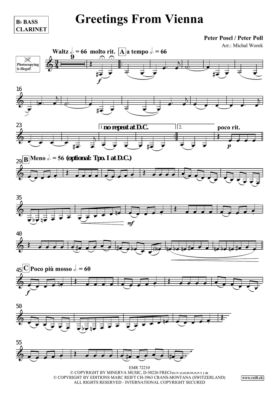 Greetings From Vienna Greetings From Vienna Bass Clarinet scores gallery preview page 3