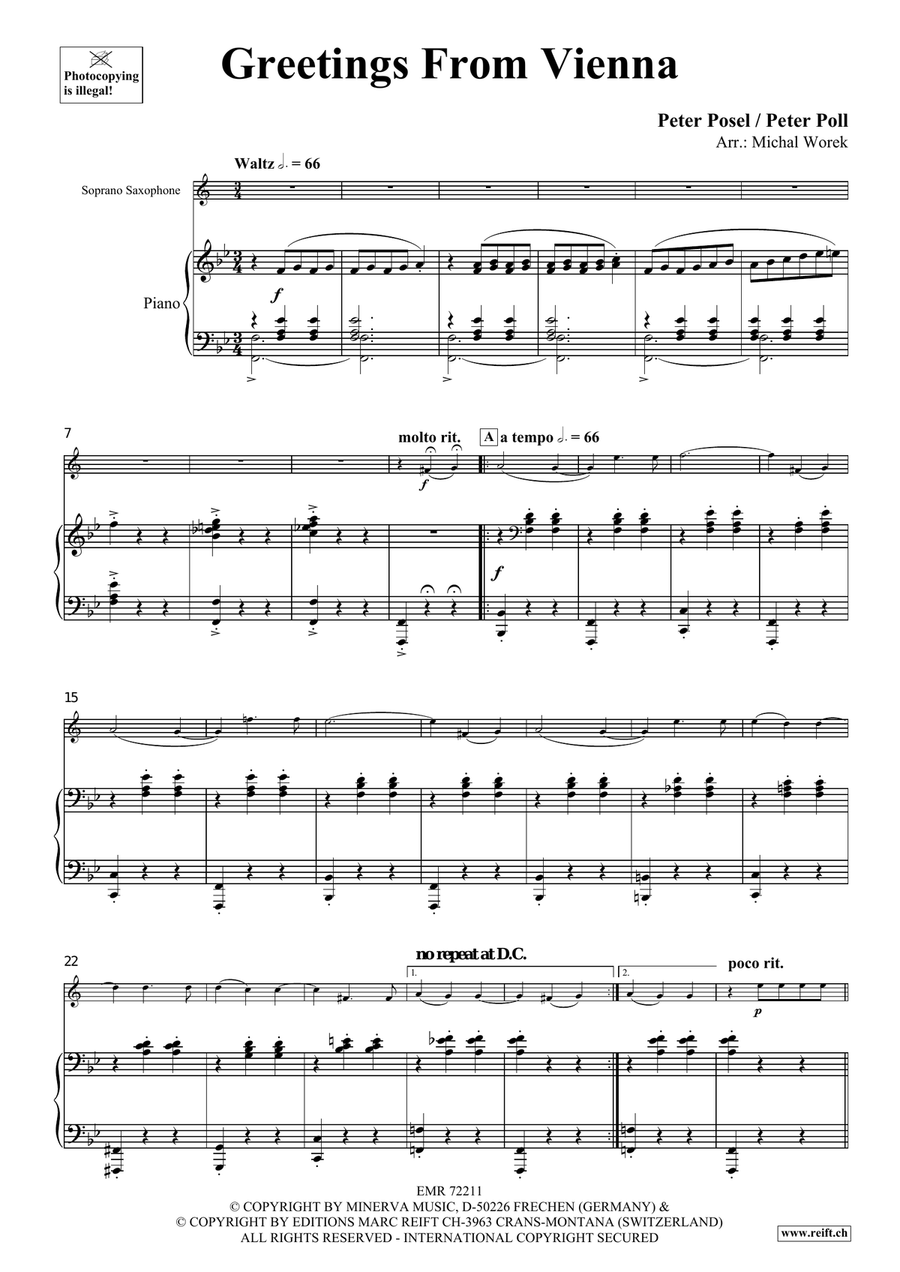 Greetings From Vienna Greetings From Vienna Soprano Saxophone scores gallery preview page 4