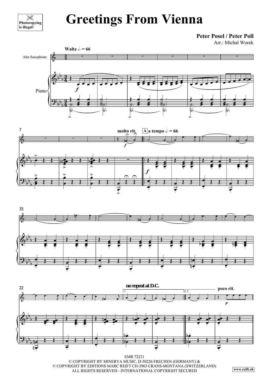 Greetings From Vienna Greetings From Vienna Alto Saxophone scores gallery preview page 4