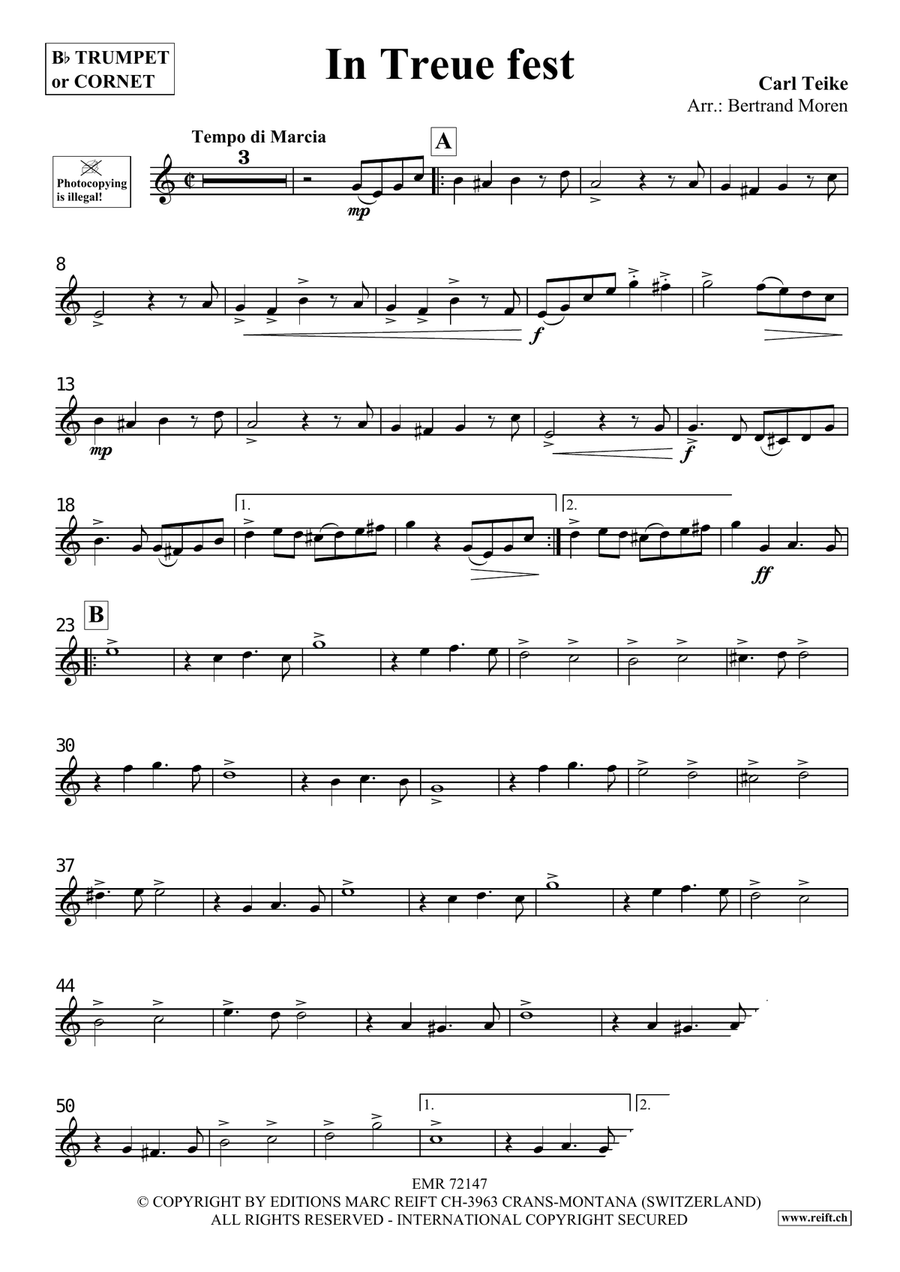 In Treue fest In Treue fest Cornet scores gallery preview page 3