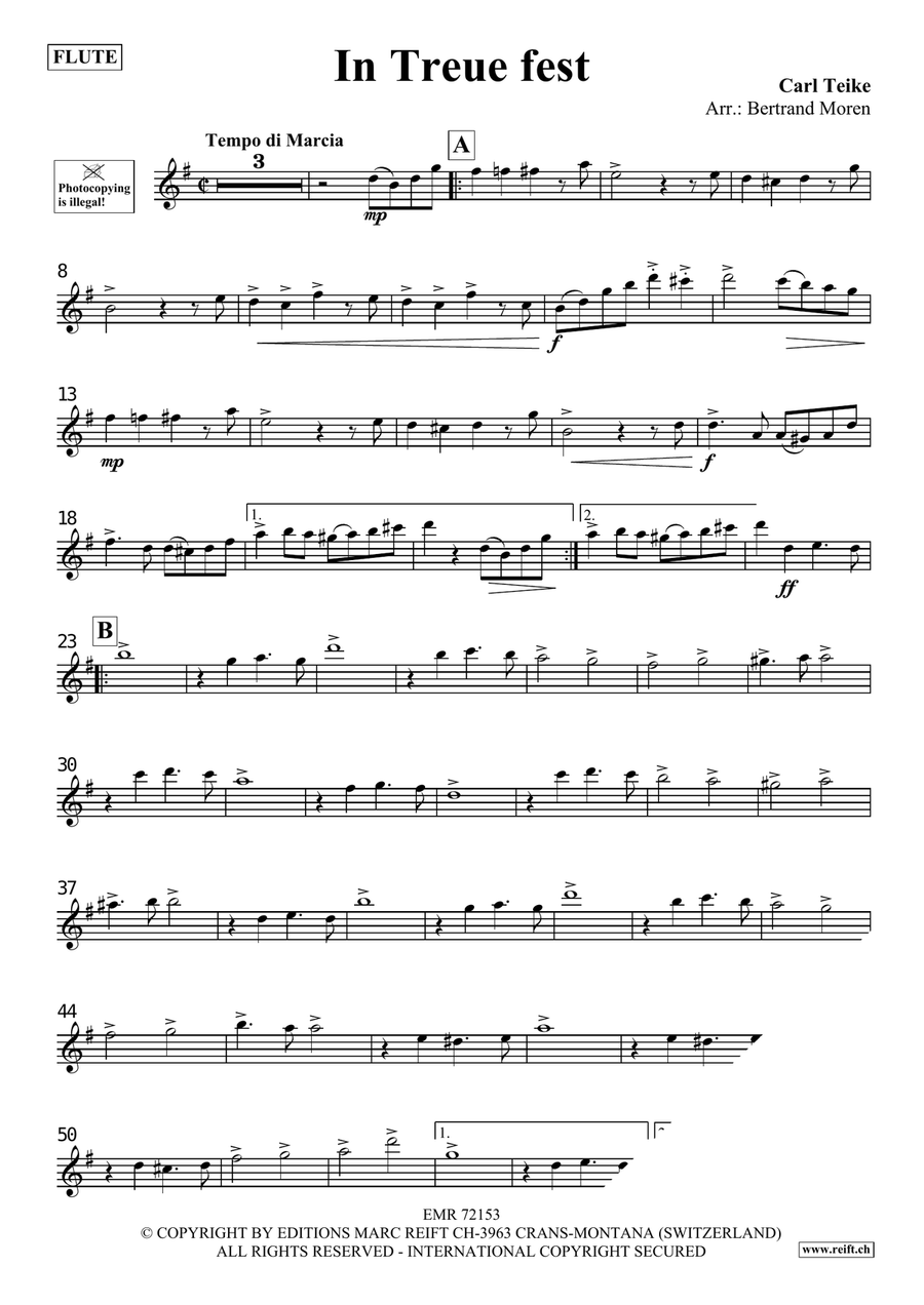 In Treue fest In Treue fest Flute Solo scores gallery preview page 3