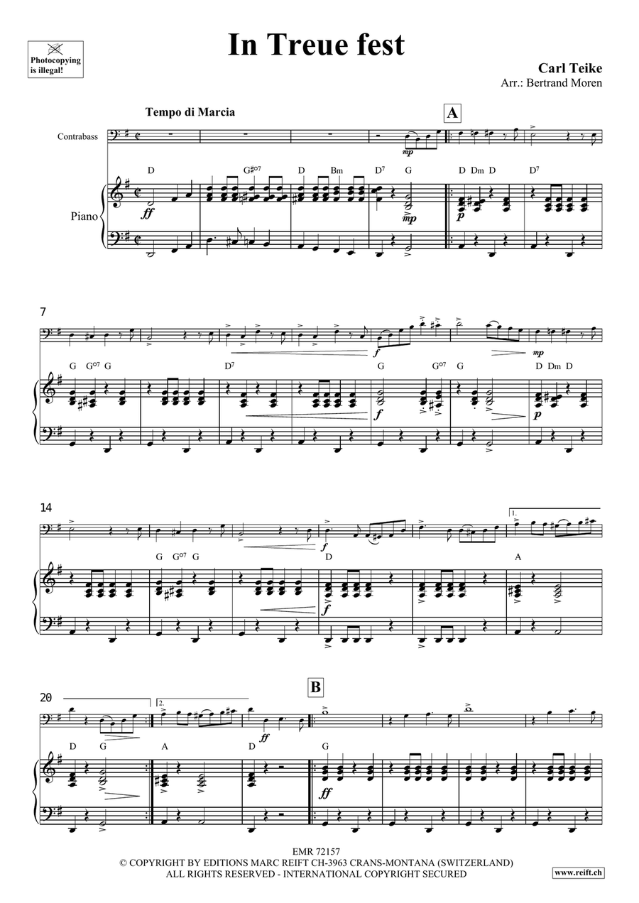 In Treue fest In Treue fest Double Bass scores gallery preview page 4