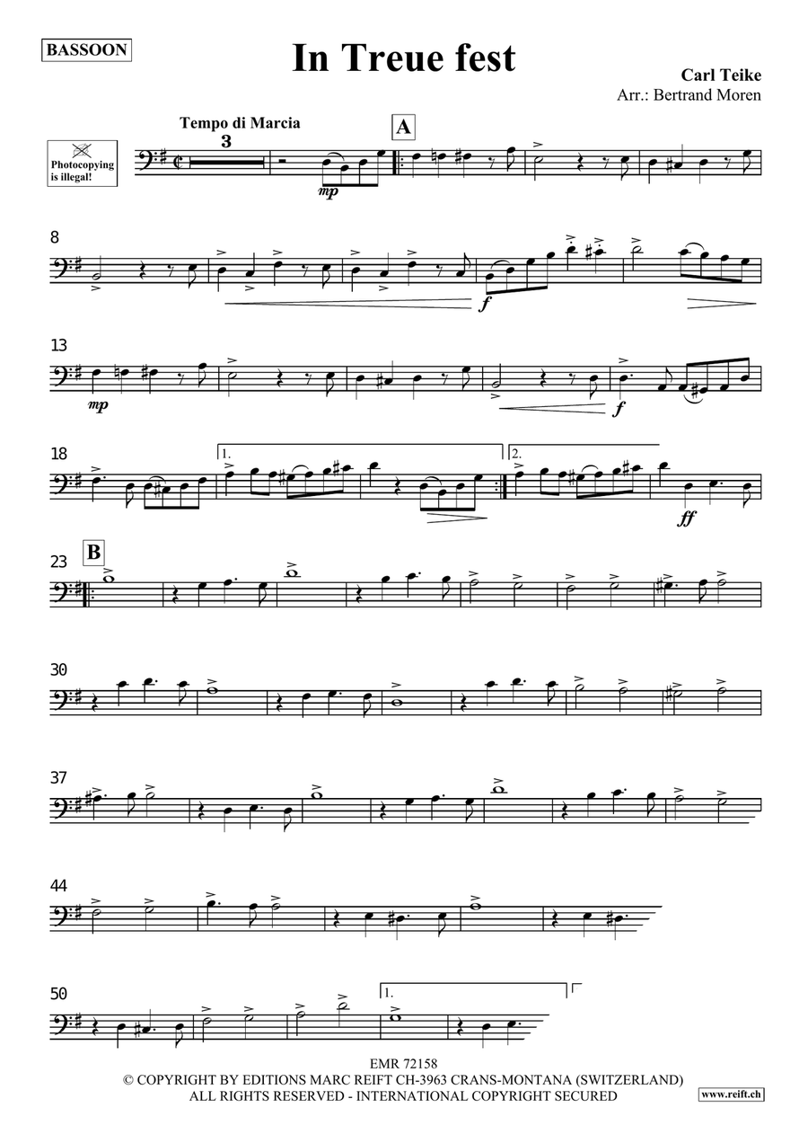 In Treue fest In Treue fest Bassoon Solo scores gallery preview page 3