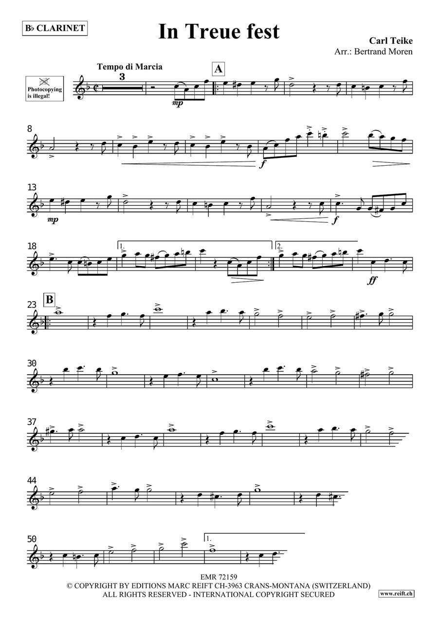 In Treue fest In Treue fest Clarinet Solo scores gallery preview page 3