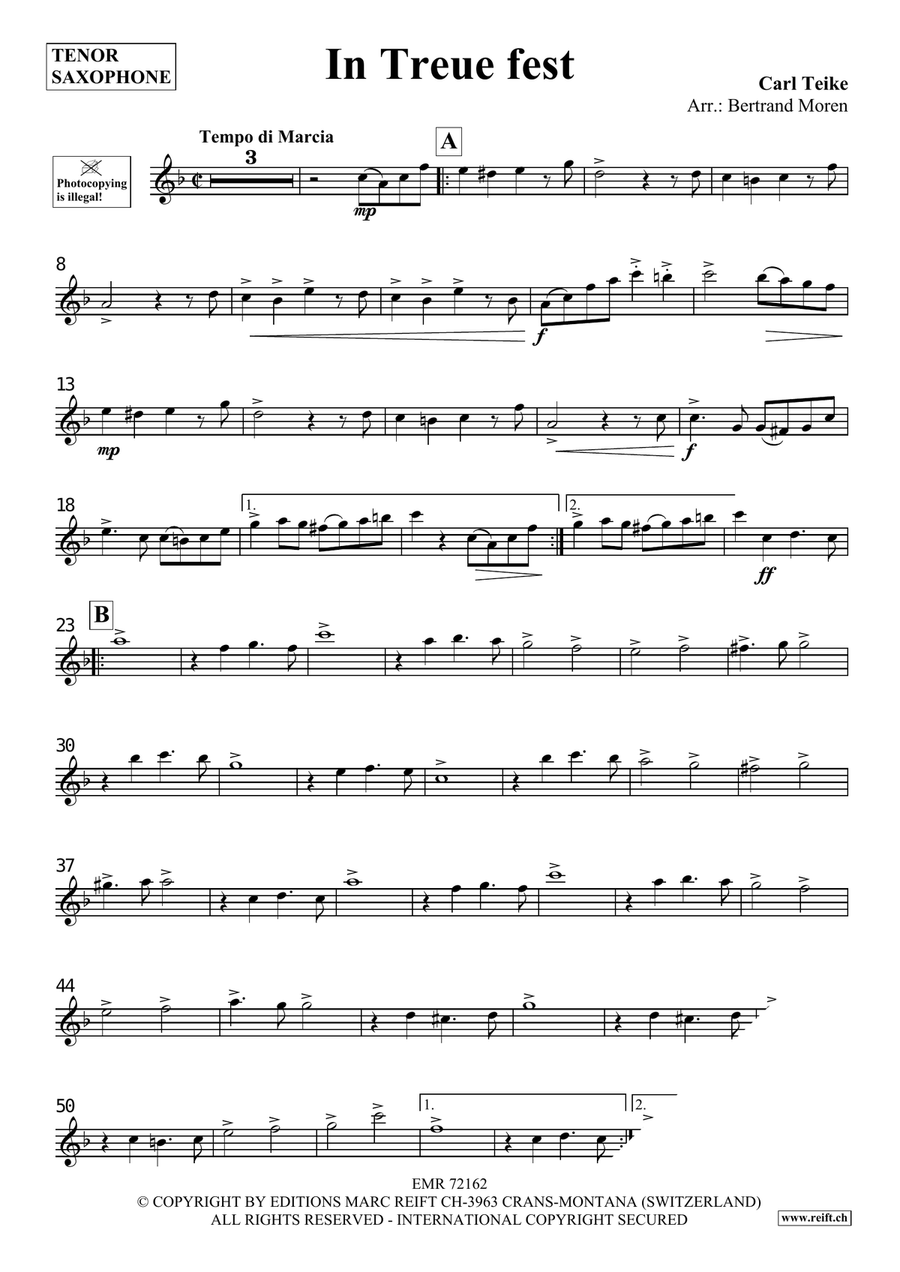 In Treue fest In Treue fest Tenor Saxophone scores gallery preview page 3