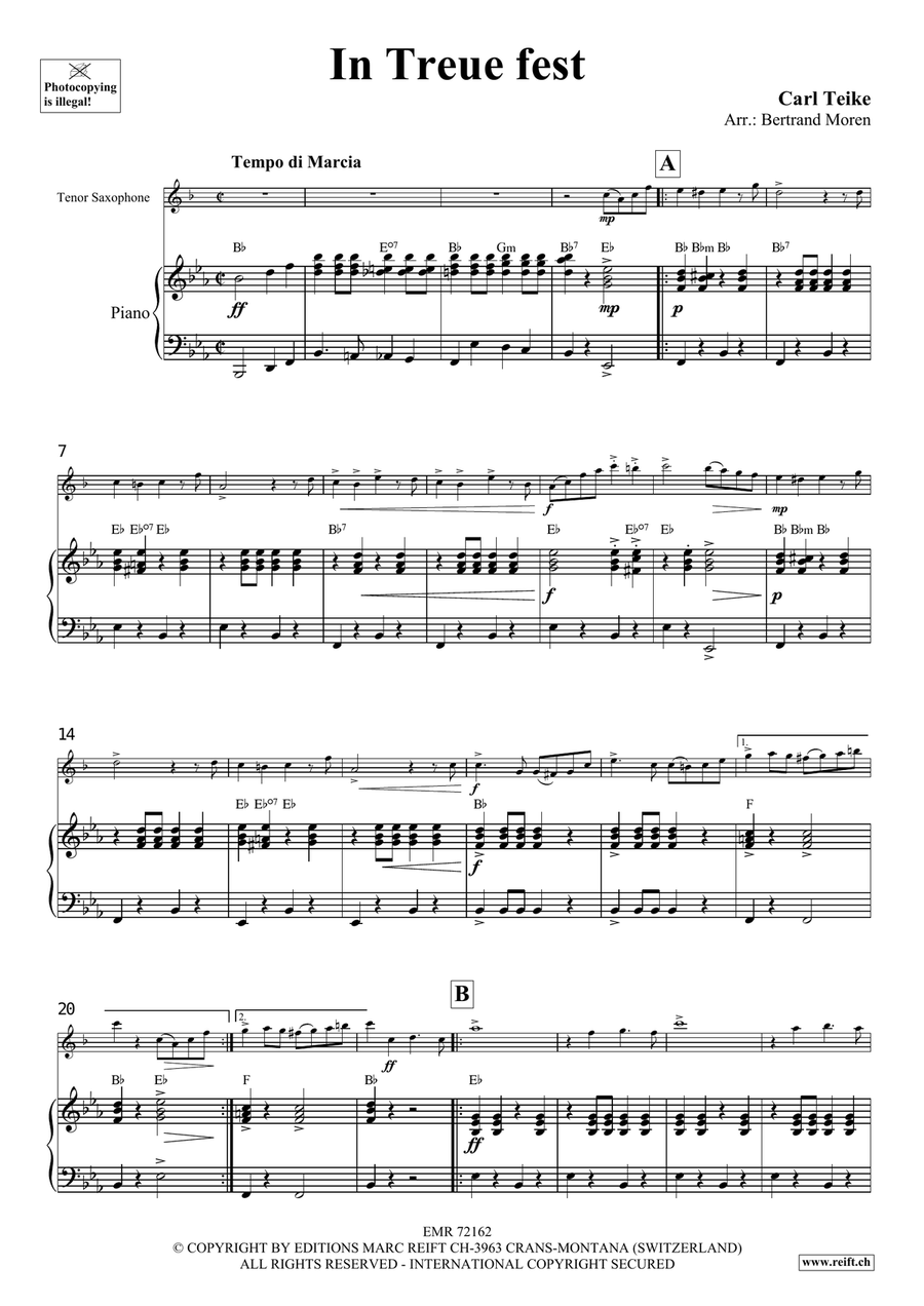 In Treue fest In Treue fest Tenor Saxophone scores gallery preview page 4