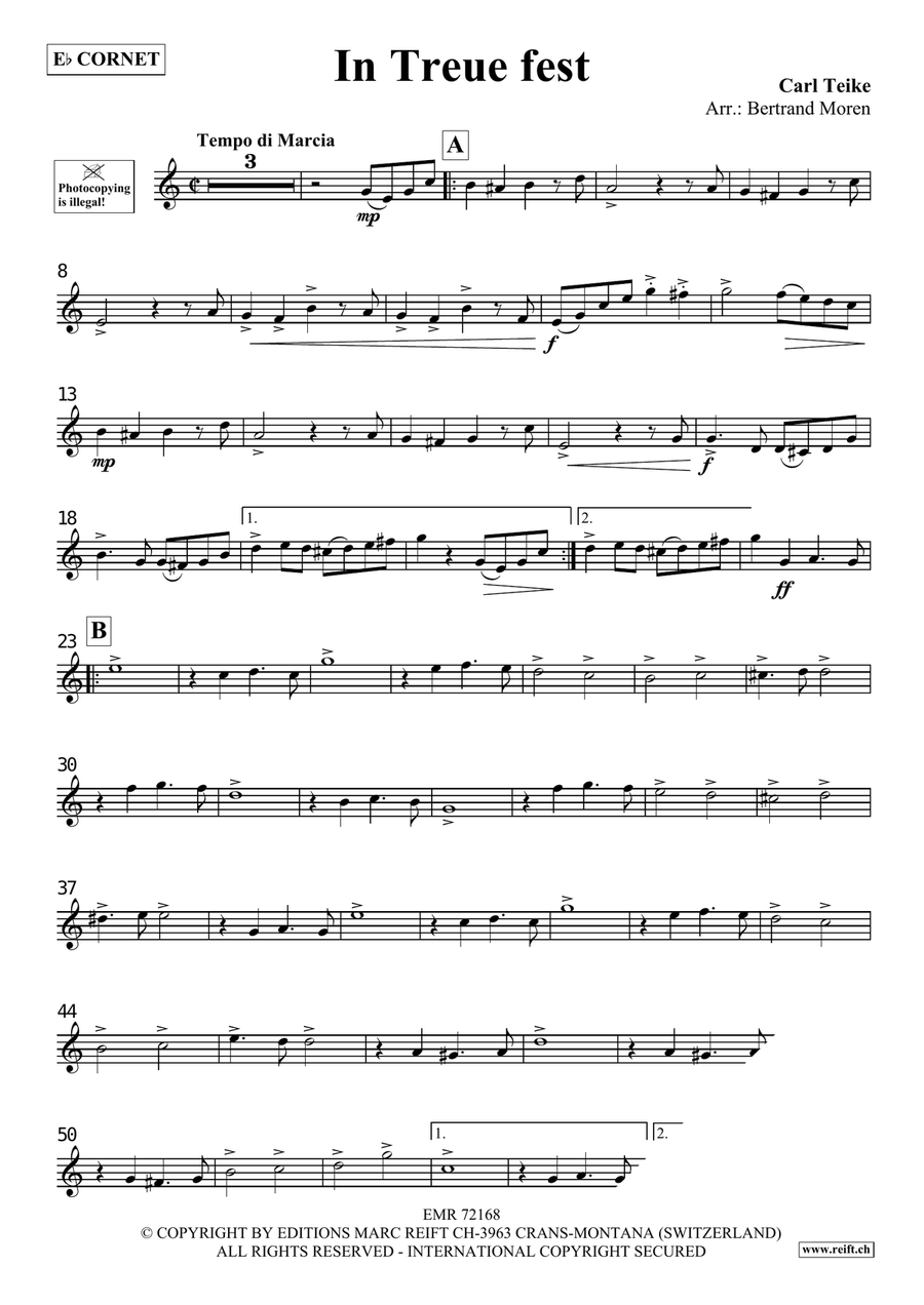 In Treue fest In Treue fest Cornet scores gallery preview page 3