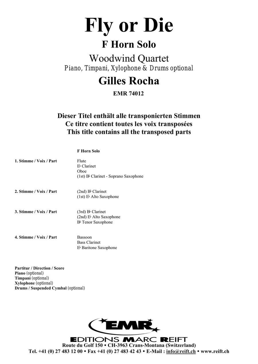 Fly or Die Fly or Die Woodwind Quartet scores gallery preview page 2
