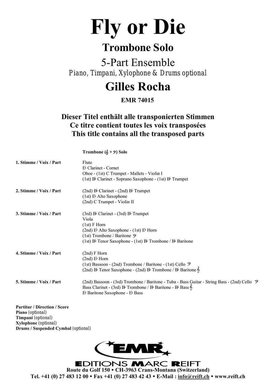 Fly or Die Fly or Die Trombone Solo scores gallery preview page 2