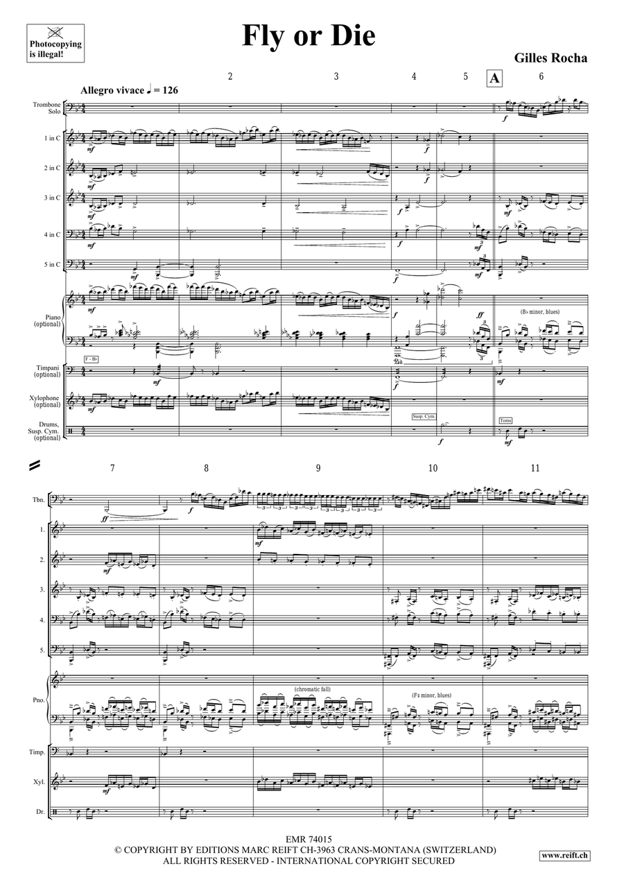 Fly or Die Fly or Die Trombone Solo scores gallery preview page 4