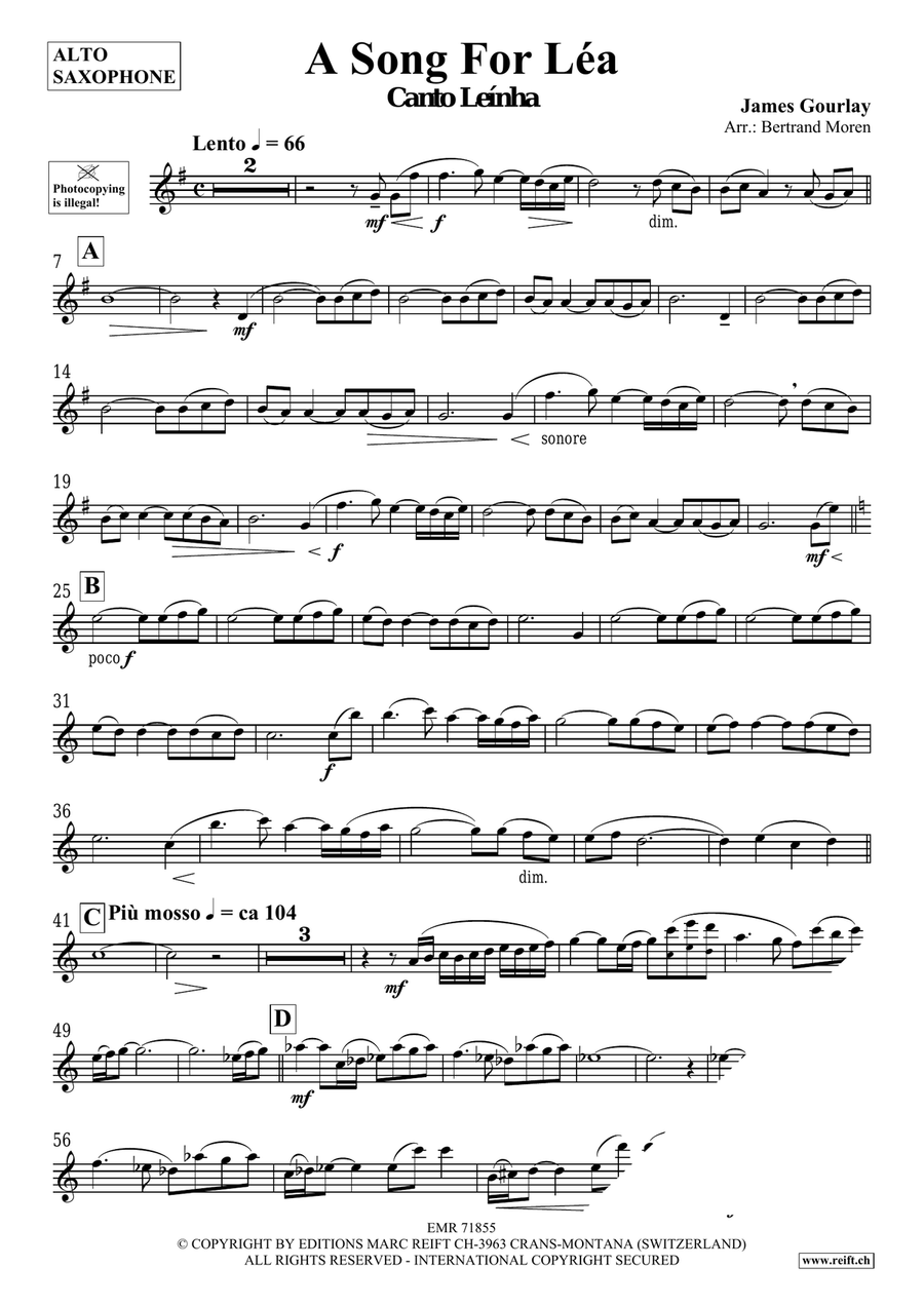 A Song For Léa A Song For Léa Alto Saxophone scores gallery preview page 4