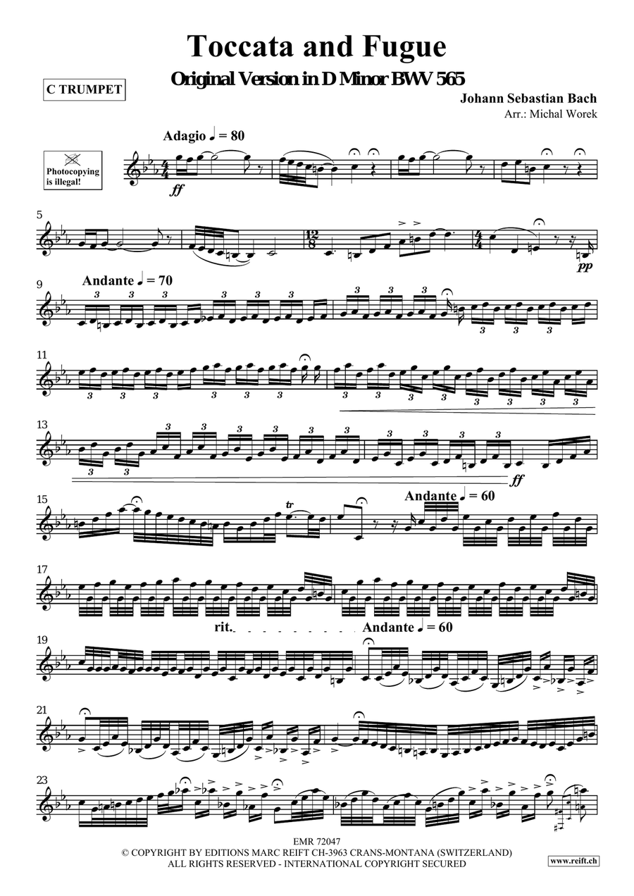 Toccata and Fugue Toccata and Fugue Trumpet Solo scores gallery preview page 3