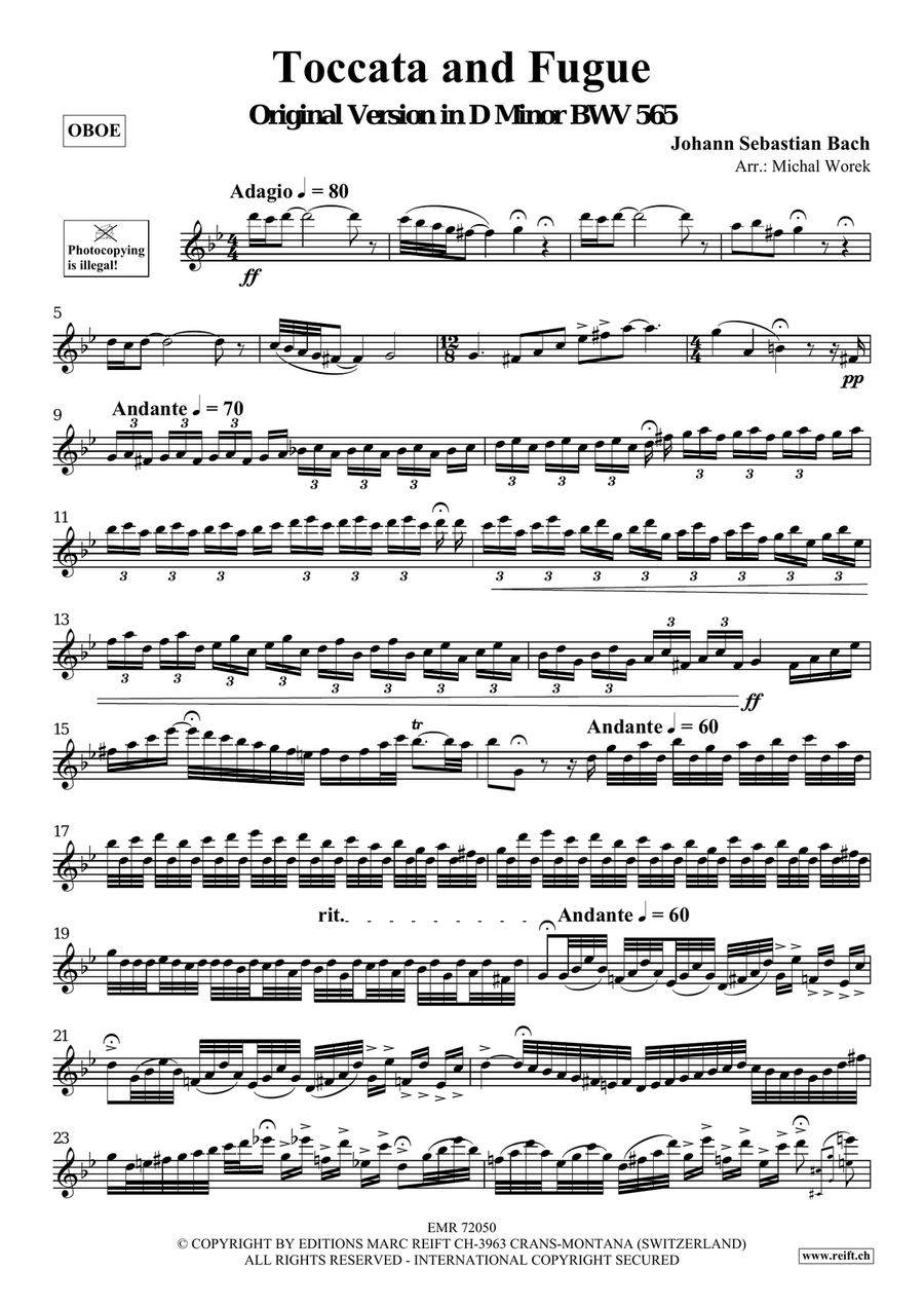Toccata and Fugue Toccata and Fugue Oboe Solo scores gallery preview page 3