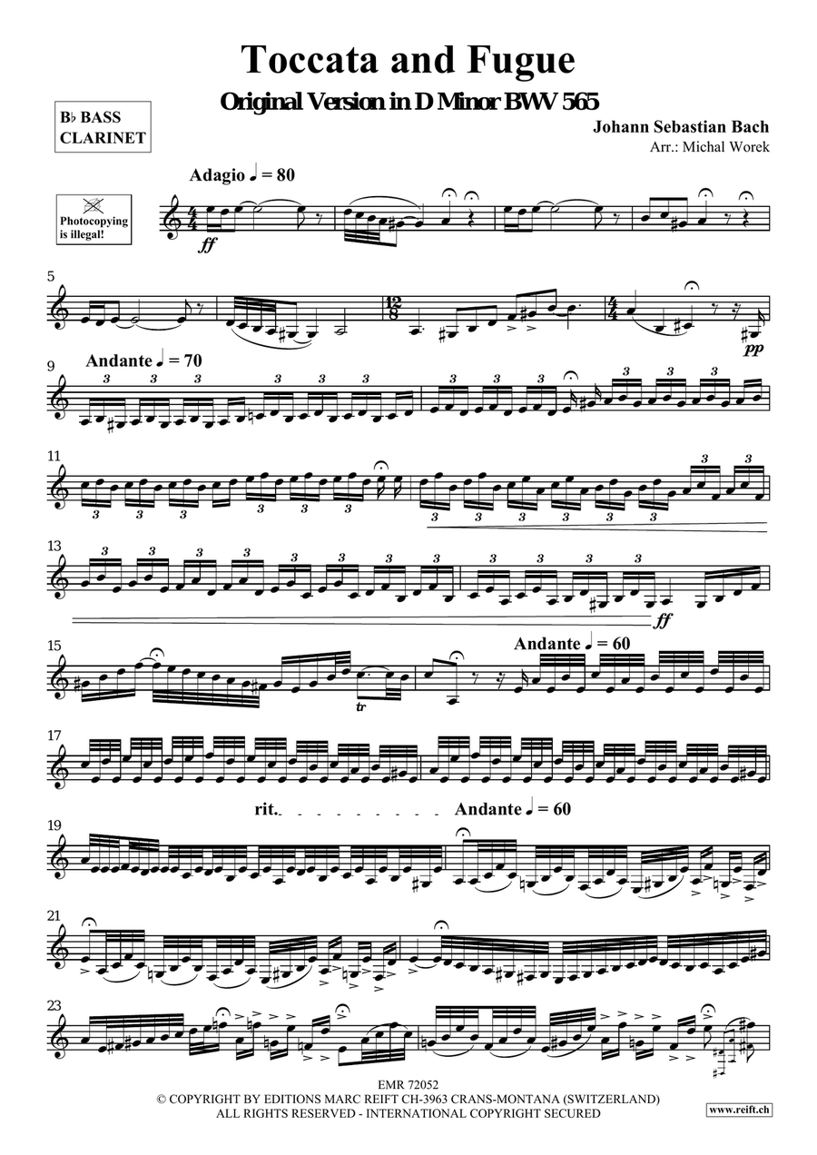 Toccata and Fugue Bass Clarinet scores gallery preview page 3