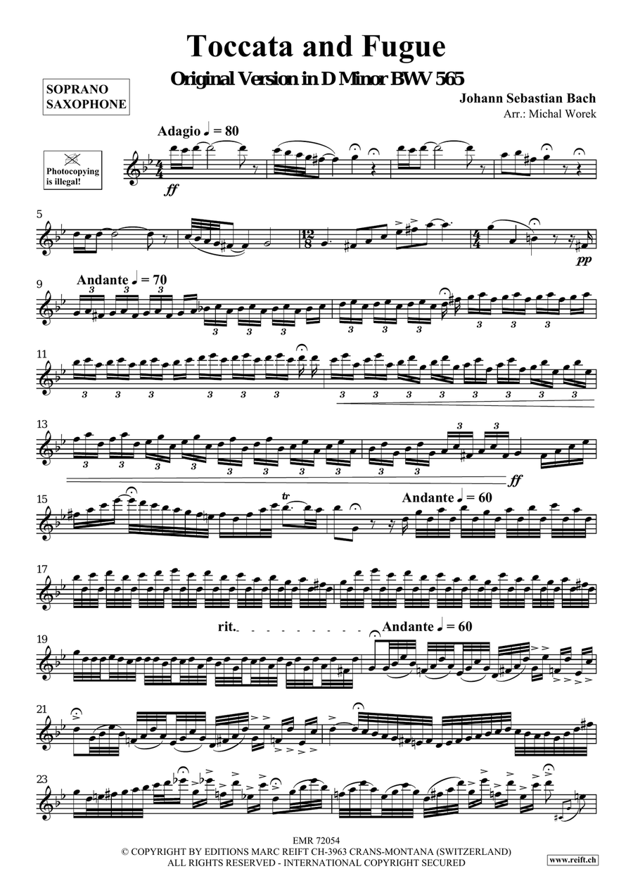 Toccata and Fugue Toccata and Fugue Soprano Saxophone scores gallery preview page 3