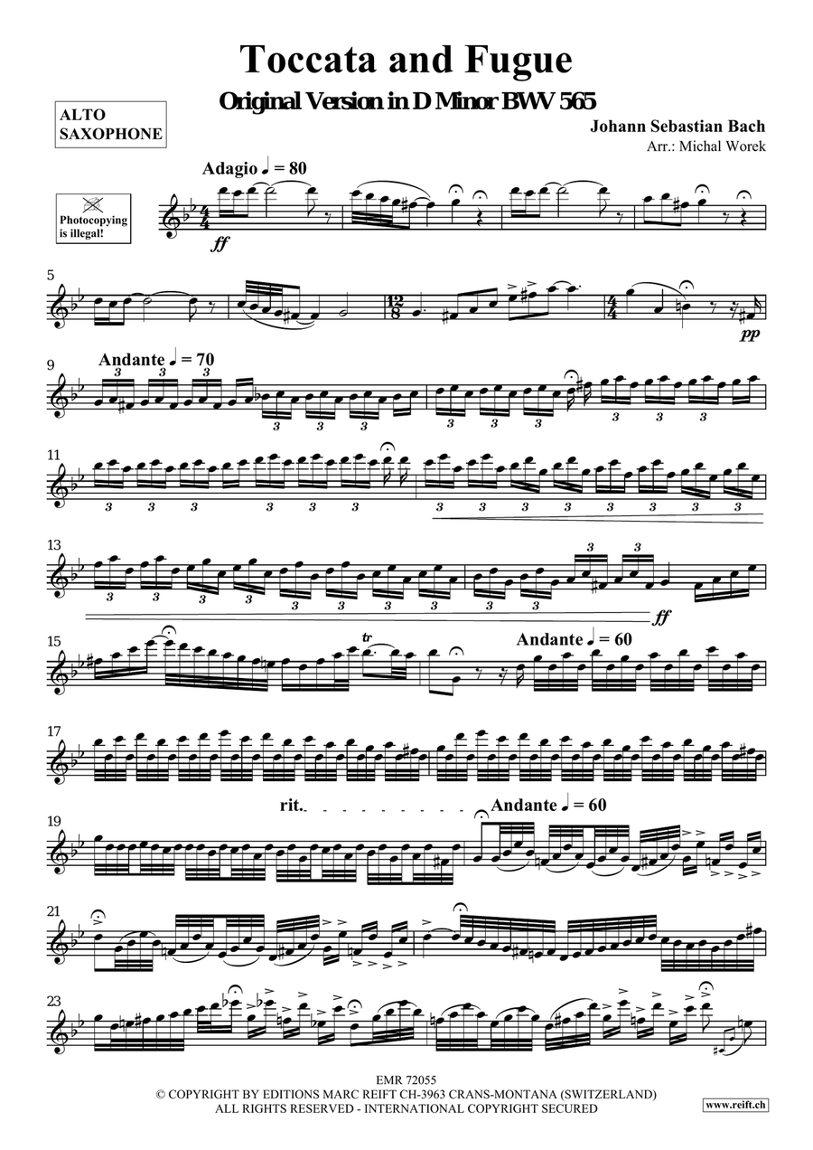 Toccata and Fugue Toccata and Fugue Alto Saxophone scores gallery preview page 3