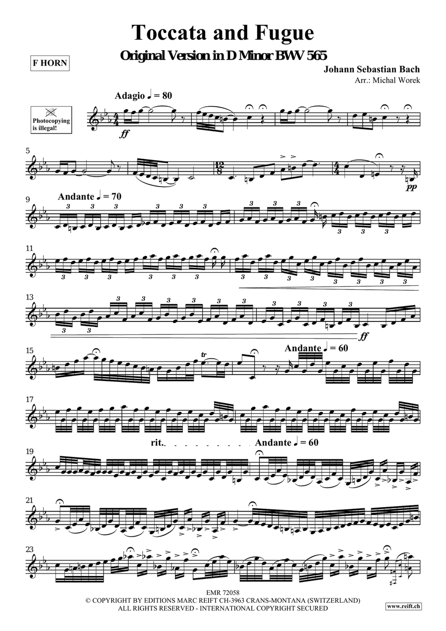 Toccata and Fugue Toccata and Fugue Horn Solo scores gallery preview page 3