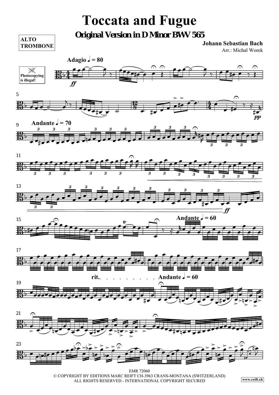 Toccata and Fugue Toccata and Fugue Trombone Solo scores gallery preview page 3