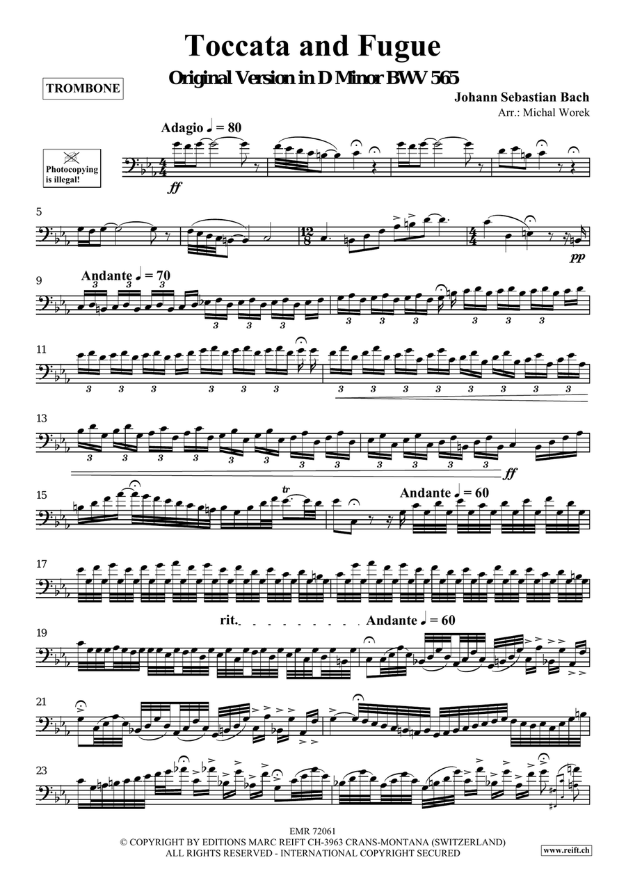 Toccata and Fugue Toccata and Fugue Trombone Solo scores gallery preview page 3