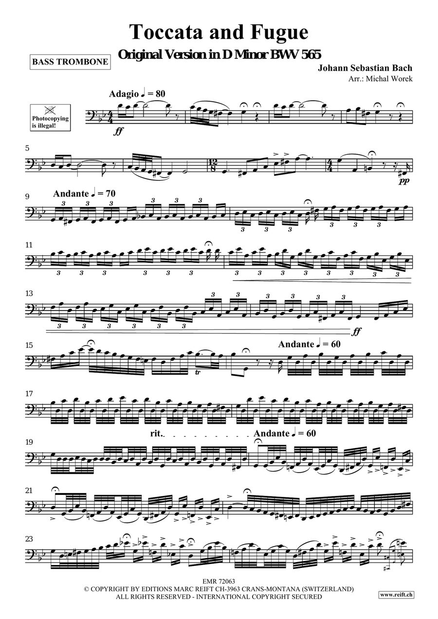 Toccata and Fugue Toccata and Fugue Bass Trombone scores gallery preview page 3