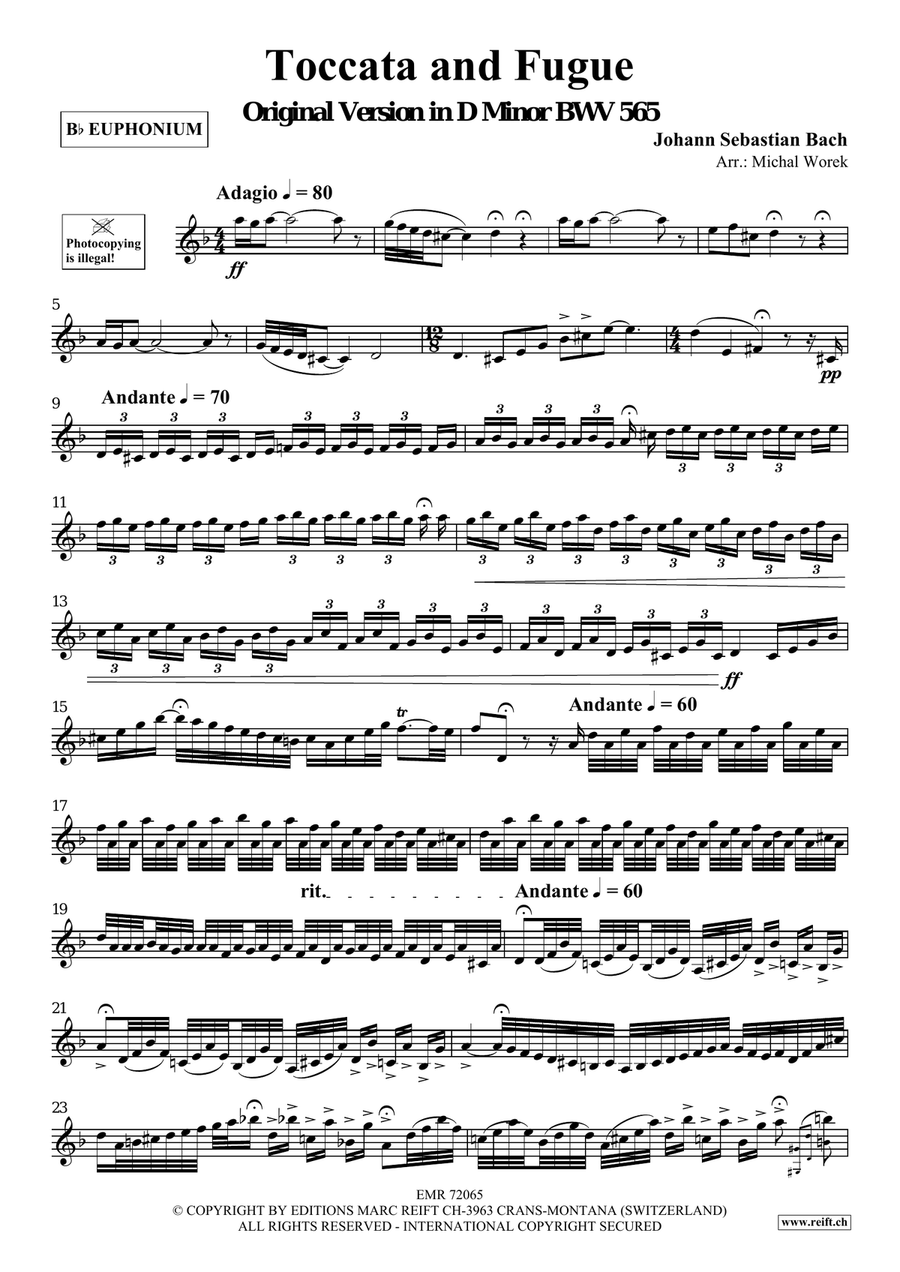 Toccata and Fugue Toccata and Fugue Euphonium scores gallery preview page 3