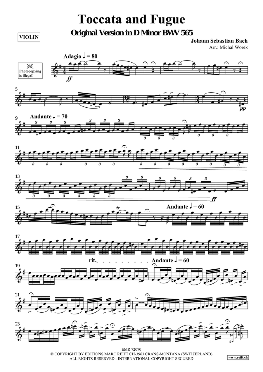 Toccata and Fugue Toccata and Fugue Violin Solo scores gallery preview page 3