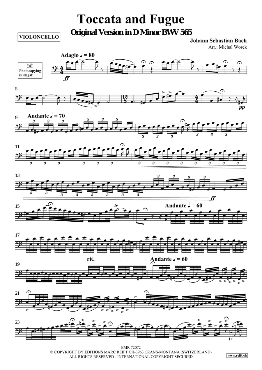 Toccata and Fugue Toccata and Fugue Cello Solo scores gallery preview page 3