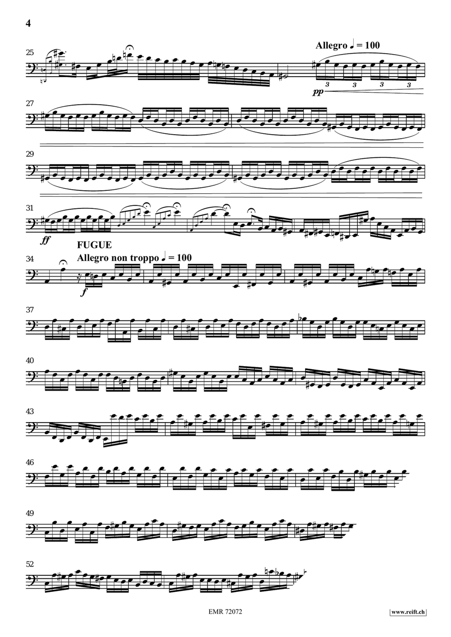 Toccata and Fugue Toccata and Fugue Cello Solo scores gallery preview page 4