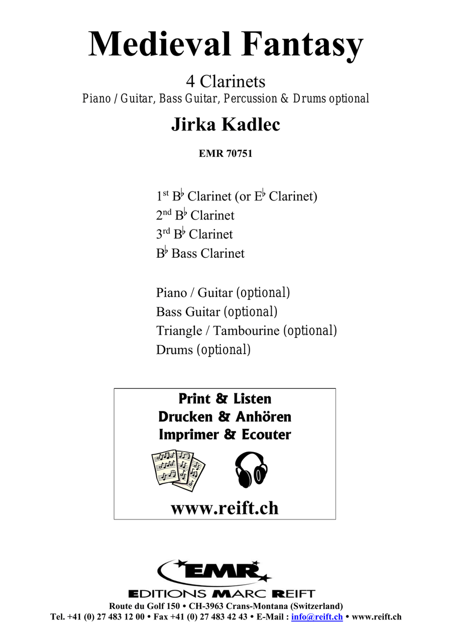Medieval Fantasy Medieval Fantasy Clarinet Quartet scores gallery preview page 2