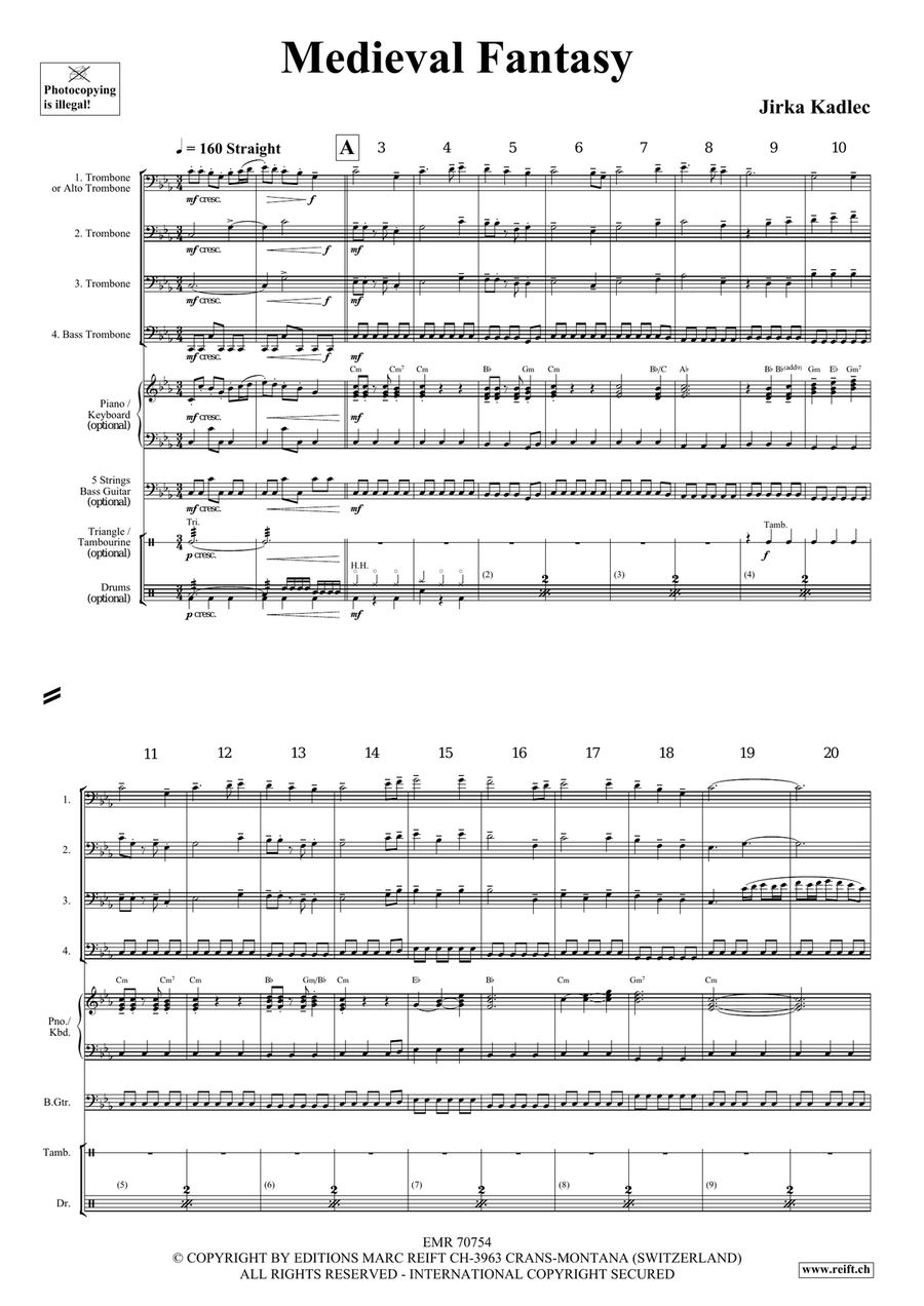 Medieval Fantasy Medieval Fantasy Trombone Quartet scores gallery preview page 5