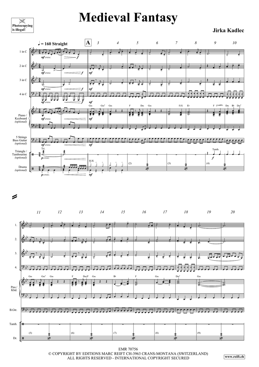Medieval Fantasy Medieval Fantasy Brass Quartet scores gallery preview page 5