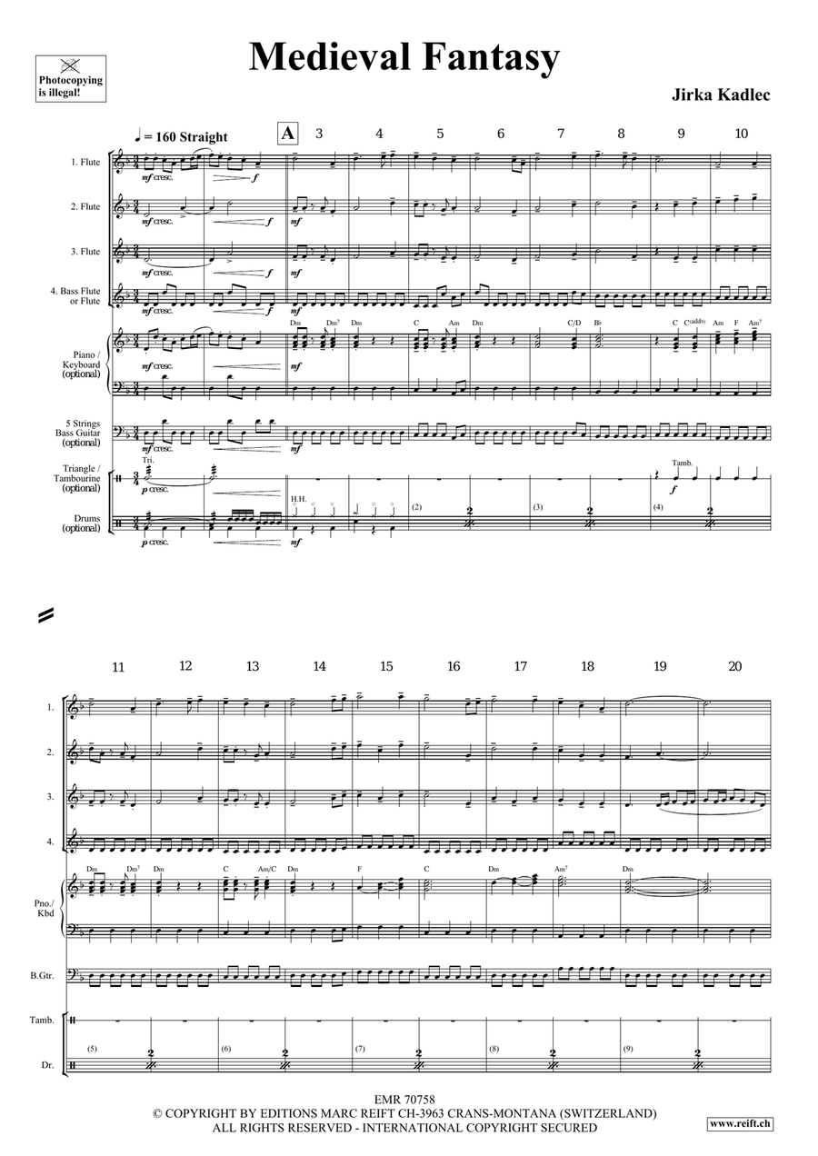 Medieval Fantasy Medieval Fantasy Flute Quartet scores gallery preview page 5