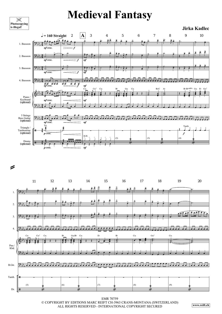 Medieval Fantasy Medieval Fantasy Bassoon Quartet scores gallery preview page 5
