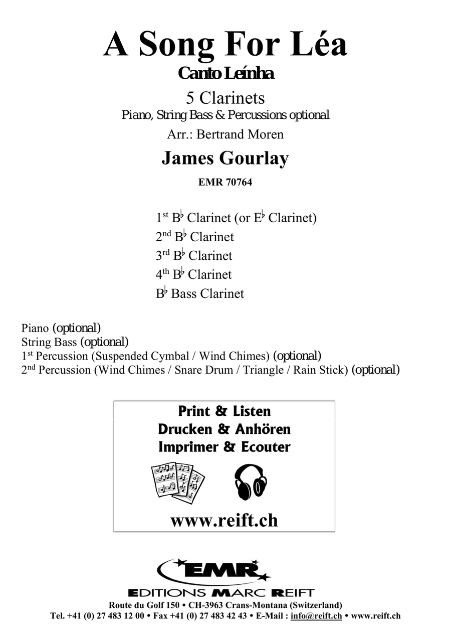A Song For Léa A Song For Léa Clarinet Quintet scores gallery preview page 2