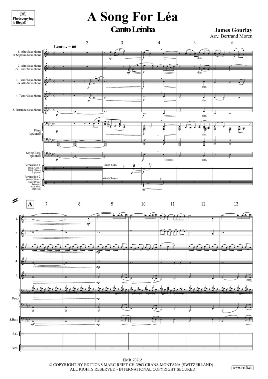 A Song For Léa A Song For Léa Saxophone Quintet scores gallery preview page 4