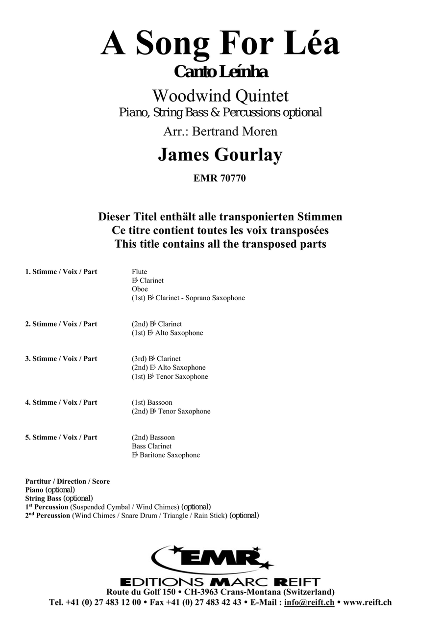 A Song For Léa A Song For Léa Woodwind Quintet scores gallery preview page 2