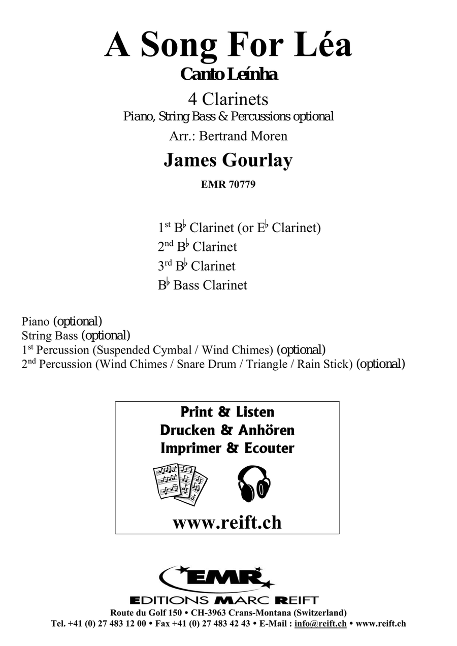 A Song For Léa A Song For Léa Clarinet Quartet scores gallery preview page 2