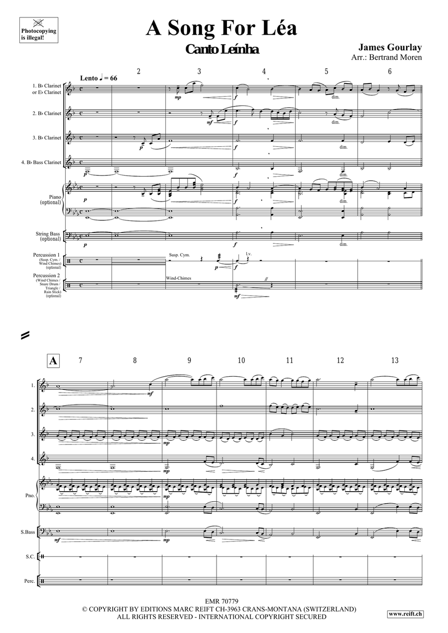 A Song For Léa A Song For Léa Clarinet Quartet scores gallery preview page 4