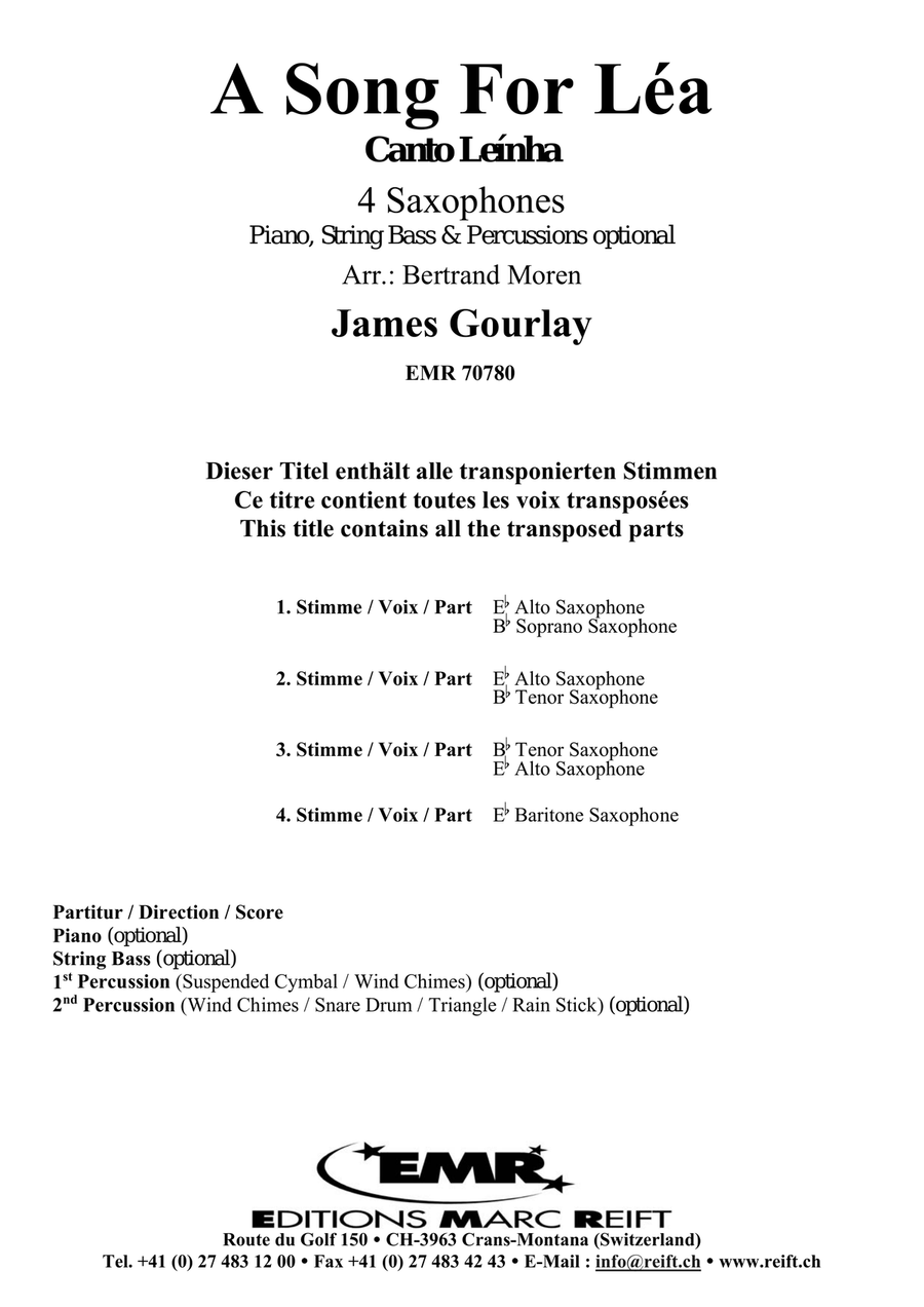 A Song For Léa A Song For Léa Saxophone Quartet scores gallery preview page 2