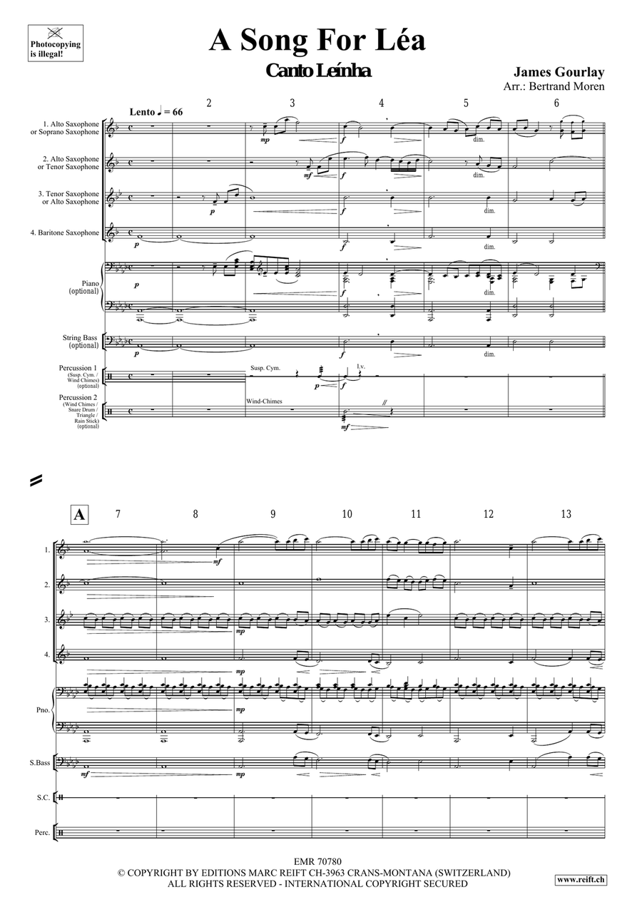A Song For Léa A Song For Léa Saxophone Quartet scores gallery preview page 4