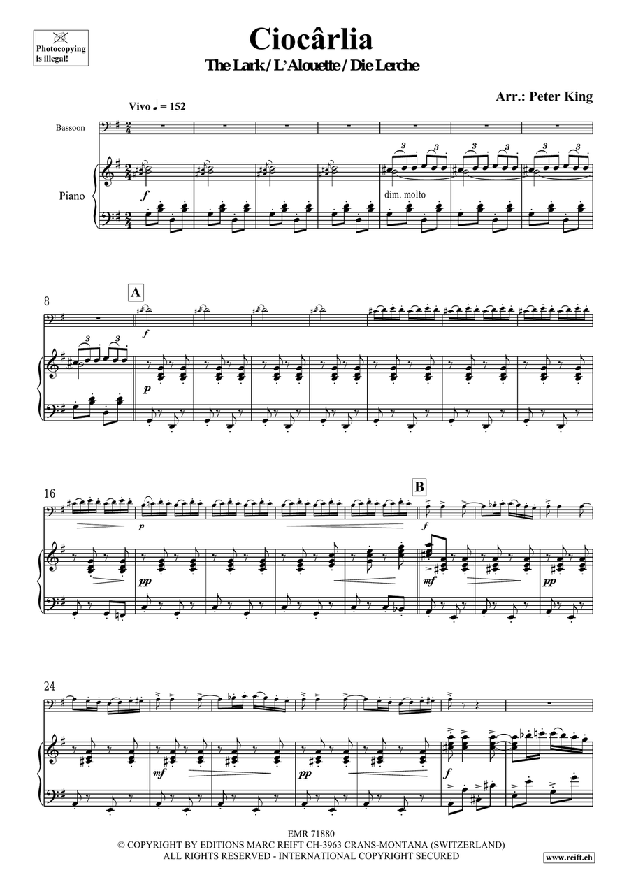 Ciocarlia Ciocarlia Bassoon Solo scores gallery preview page 4